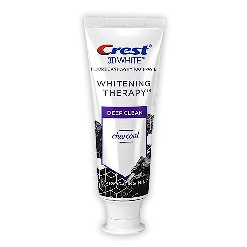 Crest, 3D White Whitening Therapy Deep Clean Toothpaste Invigorating Oz 79353, Mint, Charcoal, 4.1 Ounce