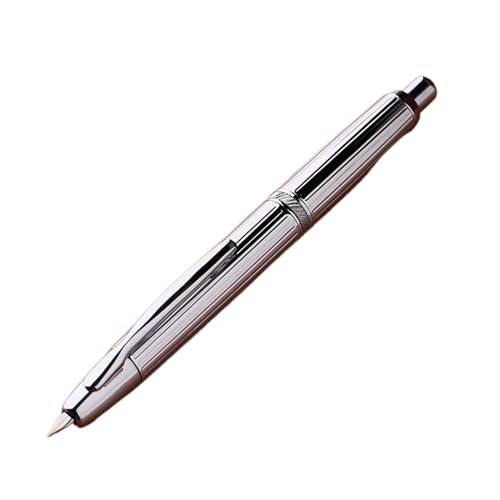 Stylo-plume argenté en métal ciselé EF 0.4mm, l'élégance de l'écriture manuscrite