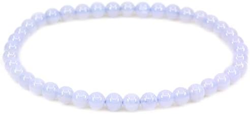 CHENYUE Handmade Gem Semi Precious Gemstone 4mm Round Beads Stretch Bracelet 7" Unisex