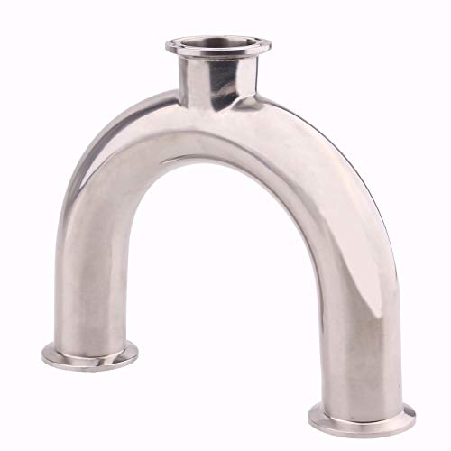 Dernord 3 Way U Sanitary Ferrule Pipe Fittings Tri-Clamp Type Stainless Steel 304 (Pipe Od: 2 Inch) #TOP3