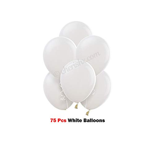 Image of CherishX.com Premium White Baby Shower Decoration Items - Pack of 84Pc DIY Kit with Baby Foil Letters, Silver Star & Baby Foil Balloons for Baby Shower Decoration & Baby Welcome Decorations