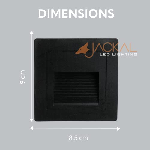 Image of JACKAL 3 Watt LED Stais Step Light Outdoor Surface Mounted Deck Lights Waterproof IP65 (WW), Black Body| Wall Step Conceal Light Outdoor and Indoor Fancy Exterior Floor Lights, (6 Months Warranty)