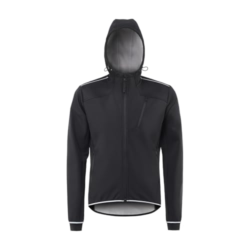 Alomejor Chaqueta de Ciclismo, Abrigo de Equitación Reflectante Térmico, Resistente Al Viento con Capucha Ajustable, Transpirable para Deportes Al Aire Hombres (M) (L)