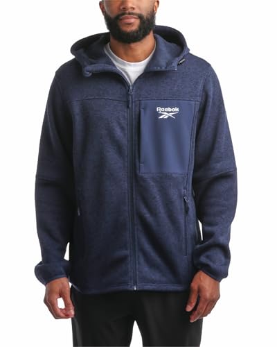 Reebok Men's Sweater Jacket - Fleece Lined Weather Resistant Insulated Outerwear - Cozy Sweater Jackets for Men (Sizes:M-XXL)