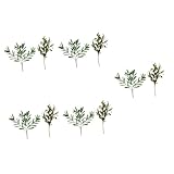 Cabilock Künstliche Grüne Zweige 10 Stück Künstlicher Olivenzweig Künstlicher Eukalyptus Künstliche Blätter Künstliche Olivenstiele Künstliche Zweige Grüne Stiele Tischdekoration Pflanzenversorgung