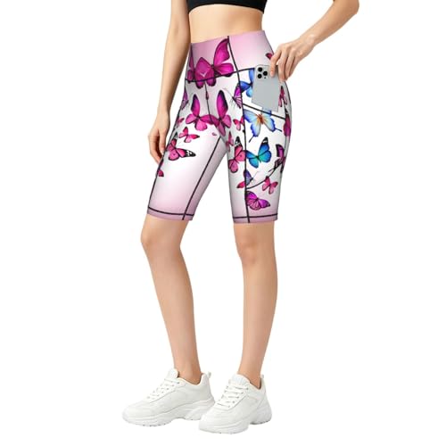 Legging papillon taille haute pour femme doux et stretch