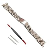 18mm 19mm 20mm 21mm 316L ステンレススチール カーブエンド シルバー ヴィンテージ ジュビリー ウォッチバンド ストラップ ブレスレット セイコー5シリーズウォッチ用 (19mm)