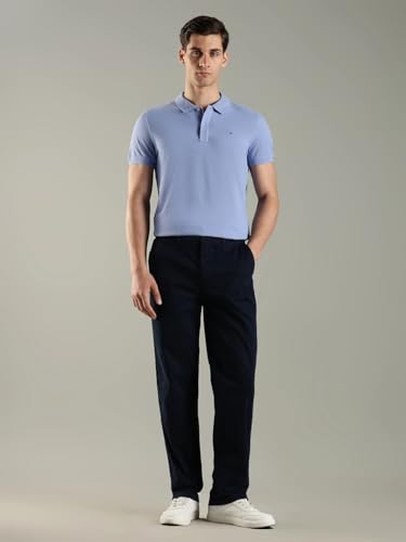Image of Solid Slim Fit Cotton Polo T-Shirt