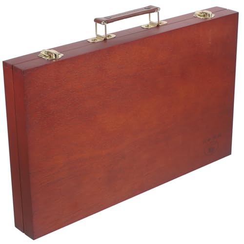HOODANCOS Art Supplies Storage Organizer Wooden Pencil Box Paint Box Handle Easy to Carry