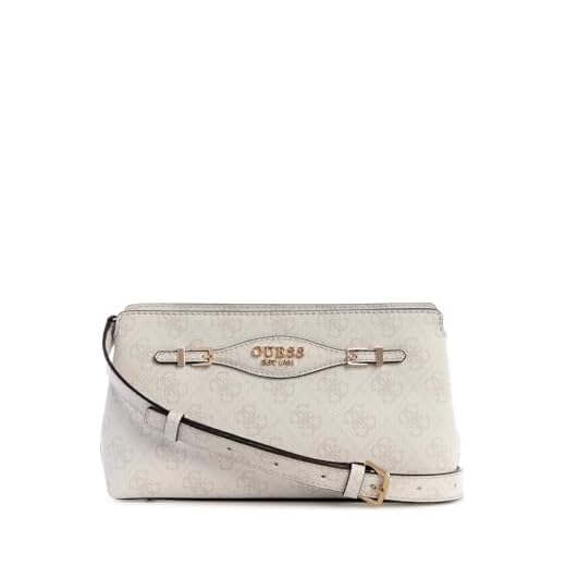 GUESS Katya Crossbody Top Zip, Borsa a Tracolla Donna, Logo Bianco, Taglia Unica