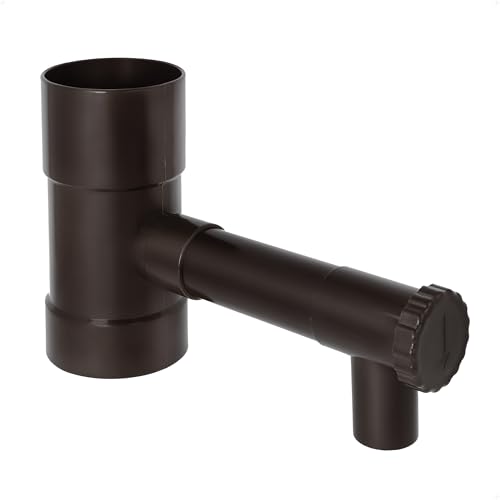 BFG Collettore per acqua piovana con tubo di scarico, diametro 80 mm, deviatore dell'acqua piovana color grafite, uscita dell'acqua dritta verso il basso, solida struttura in ABS, soluzione efficiente
