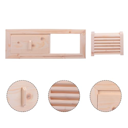 Grille d'aération de sauna en bois beige résistante haute température et humidité - 5