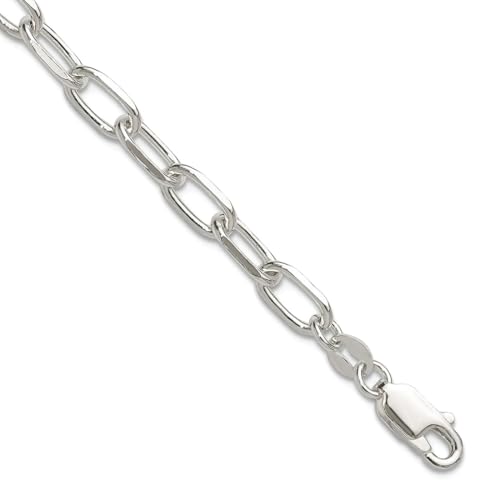 925 Sterling Silber poliert 19 cm ausgefallenes Gliederarmband Karabinerarmband für Damen