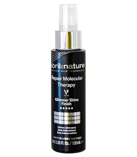 abril et nature - Spray finalizador para dar brillo y suavidad al cabello Glimmer Shine Finish Molecular Therapy - Controla el encrespado - Hidrata y Repara en profundidad - Pelo más sedoso - 100ml