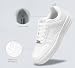 Imagen de LUCKY STEP Zapatillas de Moda Mujer Tenis Blancos Bajos Cuero Pedrería Brillante Cómodas Caminar