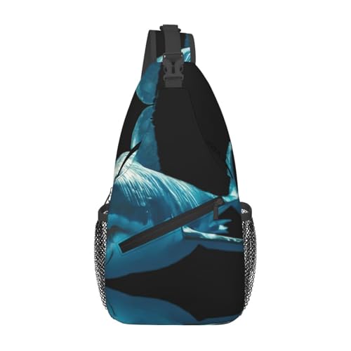 Sac à bandoulière bleu requin pour voyager léger sans douleur au dos