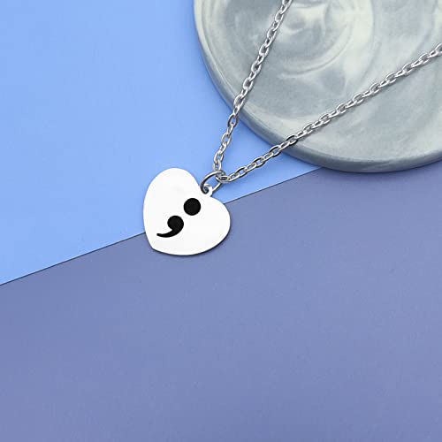 DlaeKua Semicolon Awareness Necklace - Suicide Prevention & Mental Health Awareness Jewelry - Inspirational Strength Gift for Cancer Survivor, Depression & Anxiety4