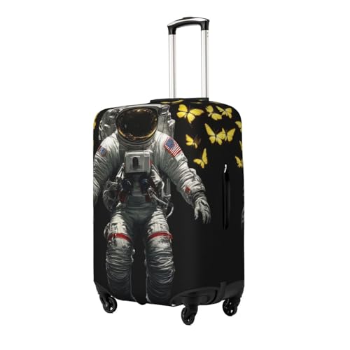 Trippy Space Astronaut Butterfly Art Zipper Travel Luggage Suitcase Protector Baggage Protector Anti-Scratch Luggage Case Waterproof Protective Cover Fits 18-32 inch Suitcase, Washable2