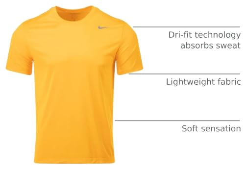 Image of Nike Mens Team Legend Short Sleeve Crew T-Shirt (as1, Alpha, x l, Regular, Regular, Yellow Strike)
