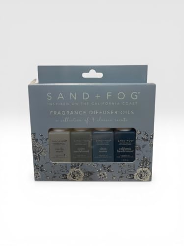 Sand + Fog Fragrance Diffuser Oils Collection of 4 Classic Scents California Coast Inspired 0.33 fl oz Each