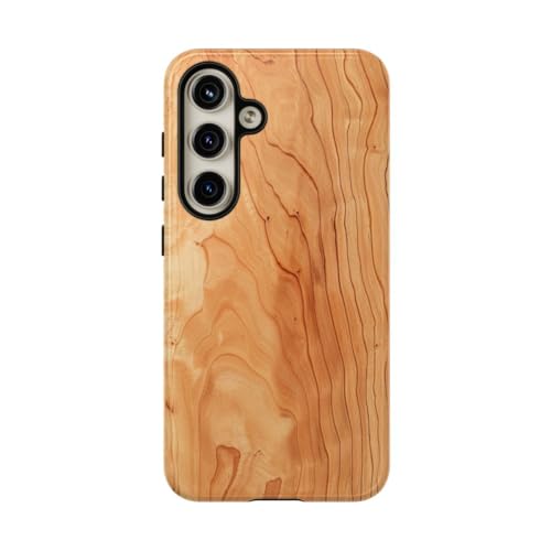 Coque Samsung S24 grain de bois de cerisier marron rigide