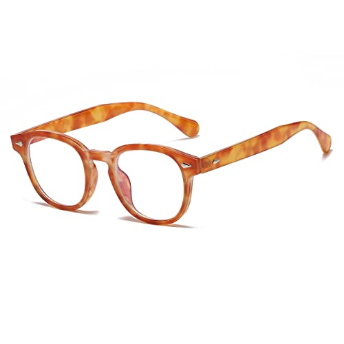 Image of Retro Round Blue Light Blocking Glasses for Men Women, Vintage Frame Non-prescription Computer Reading Eyeglasses