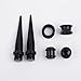Marsrut Acrylic Ear Stretching Kit: Lightweight Tapers, Heart Tunnels & Plugs for Starter Expanders | Body Piercing Jewelry Earring Gauges Gauging Set for Men, Women (Size: 14G-0000G) (50 Items Black)