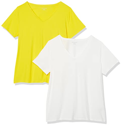 Image of Amazon Essentials Women's Plus Size Short-Sleeve V-Neck T-Shirt