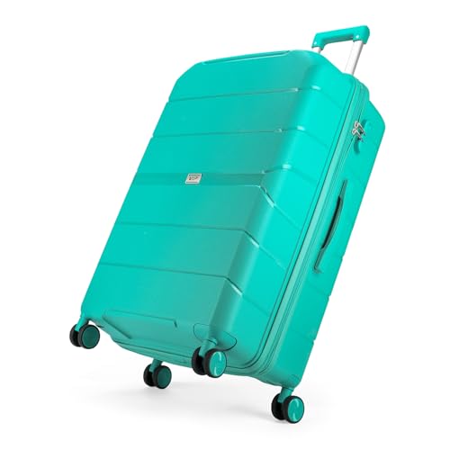 Image of VIP Pristine Hardsided 8 Wheel Polypropylene (Pp) Spinner Suitcase With Large Expander,Combination Lock And 5 Years International Warranty (Aqua Blue, Large), 60 Cm