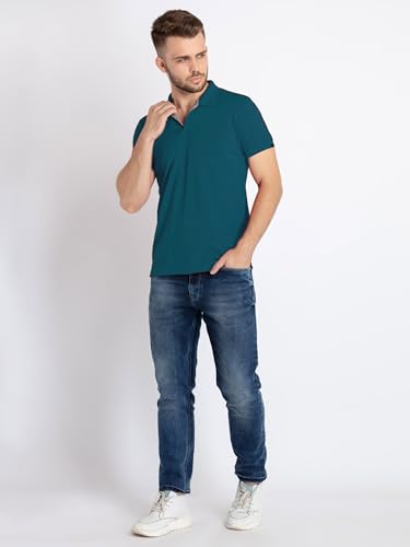 Image of Status Quo Men's Polo T-Shirt | Rich Cotton Blend | Slim Fit | All Day Comfort | Contrast Inner Placket | Polo Collar