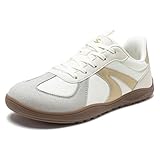 HOBIBEAR Wide Barefoot Shoes Women Slip On Fashion Sneakers Classic Retro Fashion Sneakers Casual Comfort Walking Footwear Gold