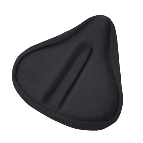 Serenophile Bike Seat Cover, Exercise Bike Cushion, Gel Saddle Pad with Air Vents, Shock Absorbing for Wide Stationary Cruiser Bikes, Black