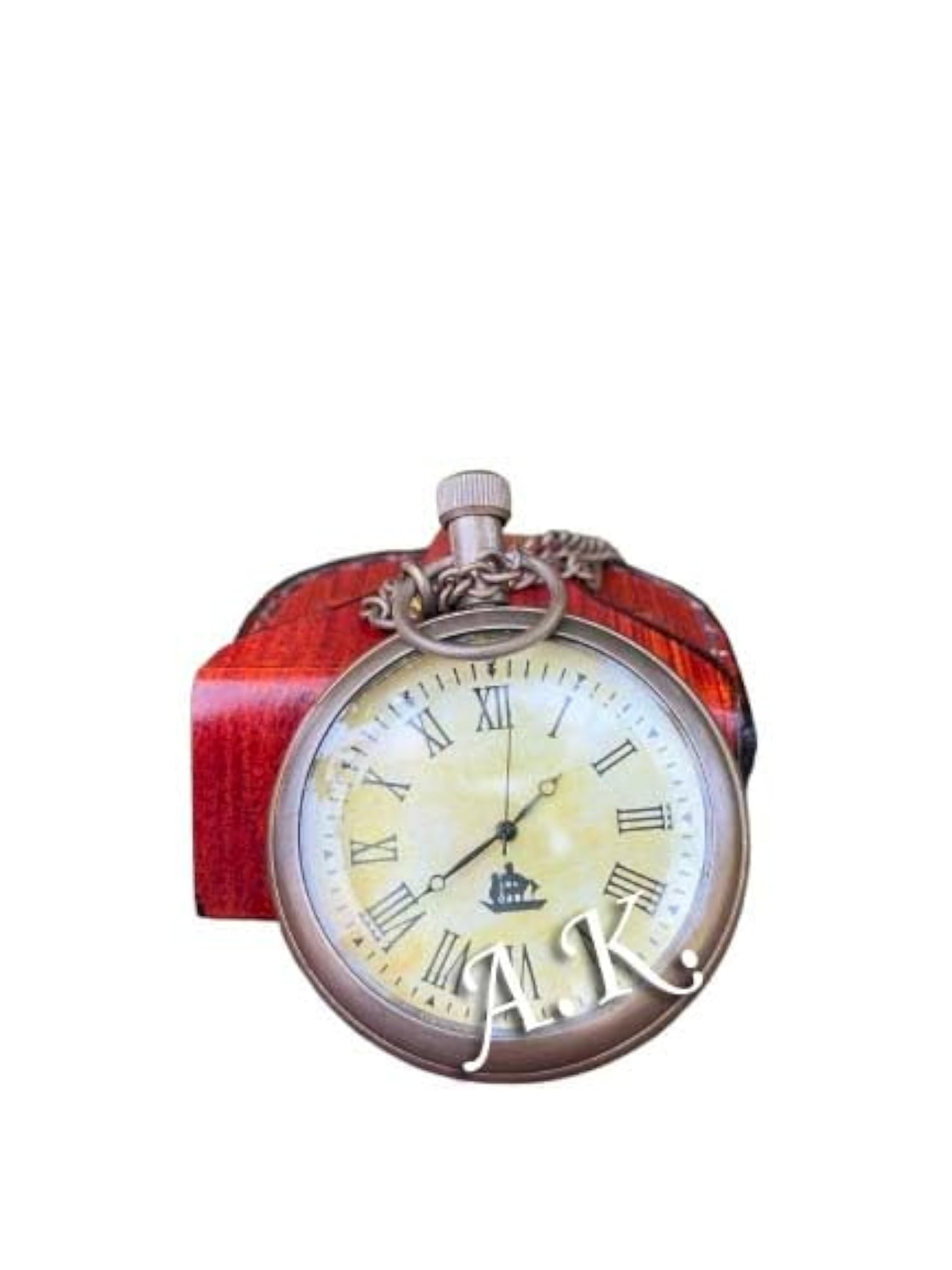 Antique Brass Pocket Watch with Leather Box