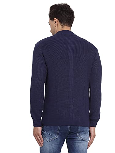Image of Style Quotient Men Navy Blue Solid