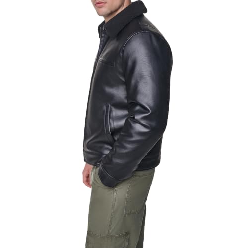 Image of Levi's Men's Faux Leather Collar Racer Jacket