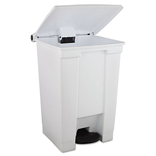 Image of Rubbermaid Commercial Products Step-On Trash Can with Lid 12-Gallon White Hands-Free Sanitary Use Garbage Can for Medical Waste in Hospitals /Lab /Emergency /Patient Rooms