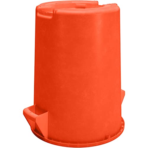 Image of SPARTA Bronco Round Waste Bin, Trash Can with Handles for Garbage or Recycling, 32 Gallon Capacity, Orange