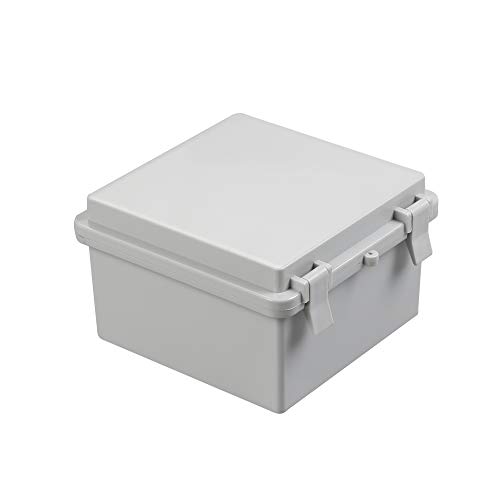 CrocSee ABS Plastic Dustproof Waterproof IP65 Junction Box Universal Durable Electrical Project Enclosure with Lock (5.9\"x5.9\"x3.5\")