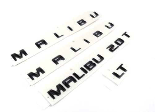 Kit 5 insignias 3D Malibu LT 2.0T 2017-2024 molduras negras portón y puertas 84023560