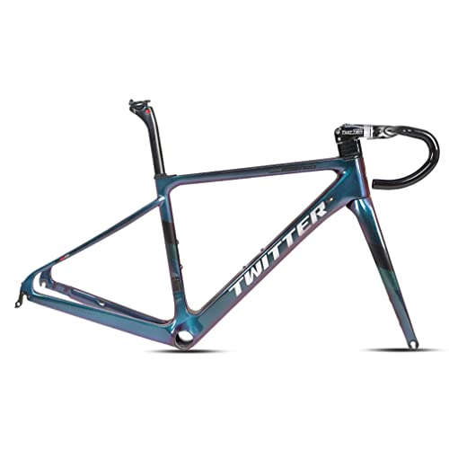 HIMALO 700C Road Bike Frameset Carbon C Brake Frame 45/48/51/54CM BB86 100/130mm QR Frame Set Full Internal Routing(48CM Silver)