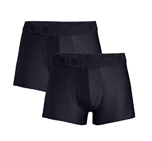 Under Armour Tech 3in 2 Pack, Boxer Uomo, Nero (Black/Black 001), L