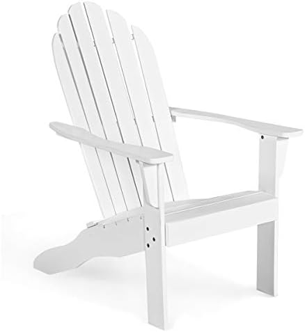Giantex Adirondack Chair Acacia Wood Outdoor Chairs with 350 lbs Weight Capacity, Weather Resistant Lounge Armchair for Yard, Patio, Garden, Poolside, Balcony, Deck Fire Pit Chairs, White