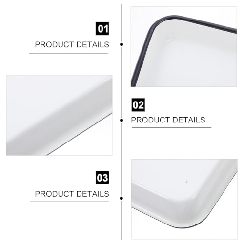 Plateau de Rangement Utilitaire en Émail Durable de Style Laboratoire
