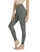 ODODOS High Waist 26" Yoga Pants Tummy Control Workout Running 4 Way Stretch Yoga Leggings,Gray,Medium