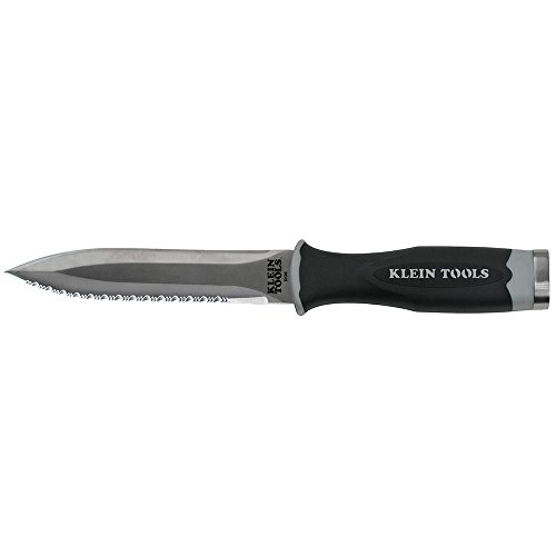 Klein Tools DK06 Knife Serrated Stainless Steel Duct Knife for Flexible Duct and Board with Sheath