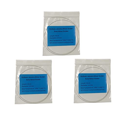 3Packs (50cmx3) 60% Silver Content Silver Solder Soldering Wire Easy Temperature Professional for Jewelry Welding Making Tool