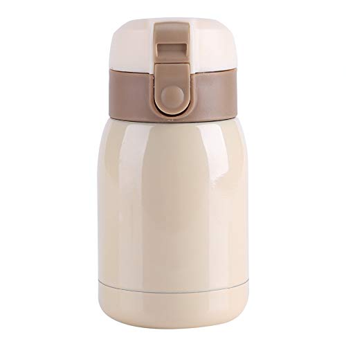Mini acero inoxidable, 200ML acero inoxidable doble pared vacío aislado vaso de vacío de doble pared taza térmica de viaje botella de agua al aire libre portátil té café comida 180ml bei