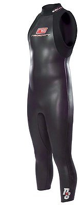 NeoSport 5/3mm Mens Triathlon Sleeveless John Wetsuit Tri Suit Full Suit Triathlete Swimming Diving, Large
