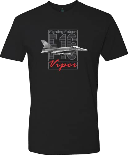 The F16 military jet t-shirt (XL) black. Design inspired by the iconic F-16 Fighting Falcon, a multi-role fighter aircraft widely used by various air forces worldwide. Viper - Main Image