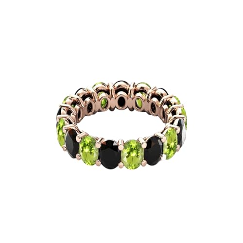 Green Peridot & Black Onyx Eternity Band Black Onyx Wedding Band Art Deco Cluster Multi Gemstone Unique Full Eternity Bands For Women 925 Sterling Silver4